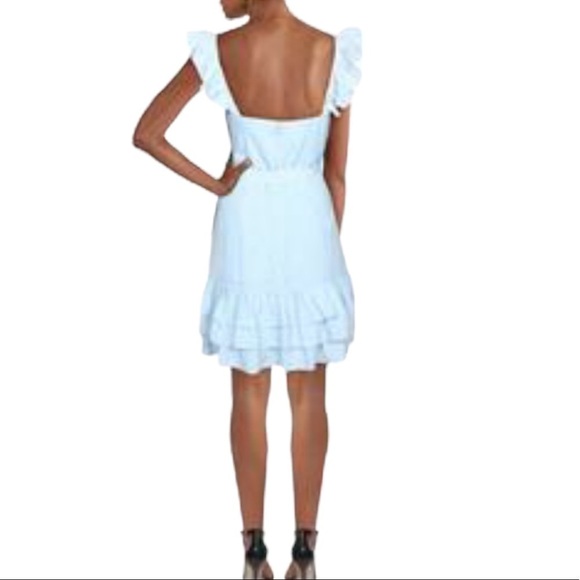 Lilkely Charlotte Ruffled Women’s Blue Belted Mini Dress Sz 12 NWT - Picture 6 of 16